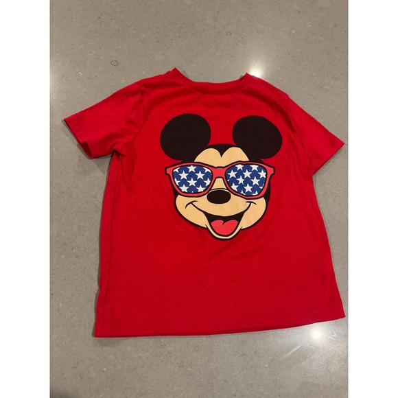 Old Navy Other - Old Navy Disney Mickey‎ Mouse Red T Shirt Kids Size S 6 7 Patriotic Sunglasses